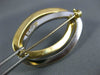 ESTATE LARGE 14KT WHITE & YELLOW GOLD 3D DOUBLE OVAL INTERTWINED BROOCH PIN #955