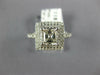 GIA LARGE 1.75CT DIAMOND 14KT WHITE GOLD ASSCHER & ROUND SQUARE ENGAGEMENT RING