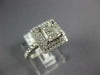 GIA LARGE 1.75CT DIAMOND 14KT WHITE GOLD ASSCHER & ROUND SQUARE ENGAGEMENT RING