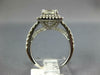 GIA LARGE 1.75CT DIAMOND 14KT WHITE GOLD ASSCHER & ROUND SQUARE ENGAGEMENT RING