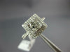 GIA LARGE 1.75CT DIAMOND 14KT WHITE GOLD ASSCHER & ROUND SQUARE ENGAGEMENT RING