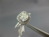 GIA LARGE 1.40CT DIAMOND 14KT WHITE GOLD CUSHION & ROUND SQUARE ENGAGEMENT RING