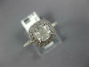 GIA LARGE 1.40CT DIAMOND 14KT WHITE GOLD CUSHION & ROUND SQUARE ENGAGEMENT RING