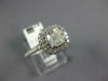 GIA LARGE 1.40CT DIAMOND 14KT WHITE GOLD CUSHION & ROUND SQUARE ENGAGEMENT RING