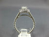GIA LARGE 1.40CT DIAMOND 14KT WHITE GOLD CUSHION & ROUND SQUARE ENGAGEMENT RING