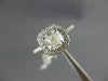 GIA LARGE 1.40CT DIAMOND 14KT WHITE GOLD CUSHION & ROUND SQUARE ENGAGEMENT RING