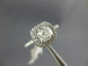 GIA LARGE 1.40CT DIAMOND 14KT WHITE GOLD CUSHION & ROUND SQUARE ENGAGEMENT RING