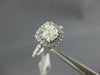 GIA LARGE 1.40CT DIAMOND 14KT WHITE GOLD CUSHION & ROUND SQUARE ENGAGEMENT RING