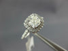 GIA LARGE 1.40CT DIAMOND 14KT WHITE GOLD CUSHION & ROUND SQUARE ENGAGEMENT RING