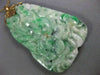ANTIQUE EXTRA LARGE AAA JADE 14KT YELLOW GOLD HAND CARVED FLOWER PENDANT #26671