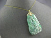 ANTIQUE EXTRA LARGE AAA JADE 14KT YELLOW GOLD HAND CARVED FLOWER PENDANT #26671