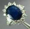 LARGE 4.57CT DIAMOND & AAA SAPPHIRE 14KT WHITE GOLD OVAL ENGAGEMENT RING #26664