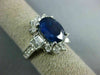 LARGE 4.57CT DIAMOND & AAA SAPPHIRE 14KT WHITE GOLD OVAL ENGAGEMENT RING #26664