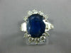 LARGE 4.57CT DIAMOND & AAA SAPPHIRE 14KT WHITE GOLD OVAL ENGAGEMENT RING #26664