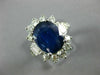 LARGE 4.57CT DIAMOND & AAA SAPPHIRE 14KT WHITE GOLD OVAL ENGAGEMENT RING #26664