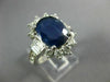 LARGE 4.57CT DIAMOND & AAA SAPPHIRE 14KT WHITE GOLD OVAL ENGAGEMENT RING #26664