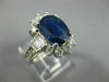 LARGE 4.57CT DIAMOND & AAA SAPPHIRE 14KT WHITE GOLD OVAL ENGAGEMENT RING #26664