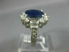 LARGE 4.57CT DIAMOND & AAA SAPPHIRE 14KT WHITE GOLD OVAL ENGAGEMENT RING #26664