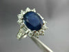 LARGE 4.57CT DIAMOND & AAA SAPPHIRE 14KT WHITE GOLD OVAL ENGAGEMENT RING #26664