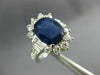 LARGE 4.57CT DIAMOND & AAA SAPPHIRE 14KT WHITE GOLD OVAL ENGAGEMENT RING #26664