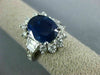 LARGE 4.57CT DIAMOND & AAA SAPPHIRE 14KT WHITE GOLD OVAL ENGAGEMENT RING #26664