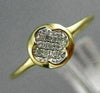 ESTATE .06CT DIAMOND 14KT YELLOW GOLD 3D CLASSIC FOUR CLOVER FLOWER FUN RING