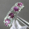 ESTATE 2.01CT DIAMOND & PINK SAPPHIRE 14K WHITE GOLD 3D 7 STONE ANNIVERSARY RING