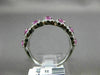 ESTATE 2.01CT DIAMOND & PINK SAPPHIRE 14K WHITE GOLD 3D 7 STONE ANNIVERSARY RING