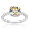 1.39CT WHITE & FANCY YELLOW DIAMOND 18KT 2 TONE GOLD 3D CLASSIC ENGAGEMENT RING