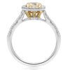 1.39CT WHITE & FANCY YELLOW DIAMOND 18KT 2 TONE GOLD 3D CLASSIC ENGAGEMENT RING