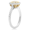 1.39CT WHITE & FANCY YELLOW DIAMOND 18KT 2 TONE GOLD 3D CLASSIC ENGAGEMENT RING