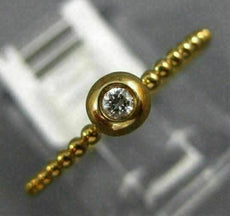 ESTATE .05CT DIAMOND 14KT ROSE GOLD CLASSIC SOLITAIRE ETOILE BEZEL BEADED RING