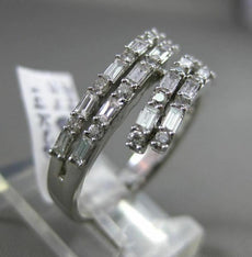 ESTATE 1.21CT BAGUETTE & ROUND DIAMOND 14KT WHITE GOLD 3D MULTI ROW FUN RING