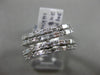 ESTATE 1.21CT BAGUETTE & ROUND DIAMOND 14KT WHITE GOLD 3D MULTI ROW FUN RING