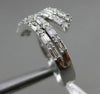 ESTATE 1.21CT BAGUETTE & ROUND DIAMOND 14KT WHITE GOLD 3D MULTI ROW FUN RING