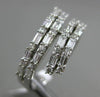 ESTATE 1.21CT BAGUETTE & ROUND DIAMOND 14KT WHITE GOLD 3D MULTI ROW FUN RING