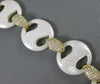 ESTATE 2.20CT DIAMOND 18KT YELLOW GOLD 3D ENAMEL CIRCULAR ITALIAN LINK BRACELET