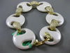 ESTATE 2.20CT DIAMOND 18KT YELLOW GOLD 3D ENAMEL CIRCULAR ITALIAN LINK BRACELET