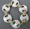 ESTATE 2.20CT DIAMOND 18KT YELLOW GOLD 3D ENAMEL CIRCULAR ITALIAN LINK BRACELET