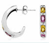 2.32CT DIAMOND & AAA PINK YELLOW SAPPHIRE 14KT WHITE GOLD 3D UMBRELLA EARRINGS