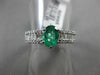 1.71CT ROUND & BAGUETTE DIAMOND & AAA EMERALD 18KT WHITE GOLD 3D ENGAGEMENT RING