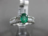 1.71CT ROUND & BAGUETTE DIAMOND & AAA EMERALD 18KT WHITE GOLD 3D ENGAGEMENT RING