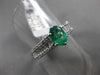 1.71CT ROUND & BAGUETTE DIAMOND & AAA EMERALD 18KT WHITE GOLD 3D ENGAGEMENT RING