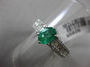 1.71CT ROUND & BAGUETTE DIAMOND & AAA EMERALD 18KT WHITE GOLD 3D ENGAGEMENT RING