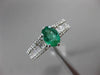 1.71CT ROUND & BAGUETTE DIAMOND & AAA EMERALD 18KT WHITE GOLD 3D ENGAGEMENT RING