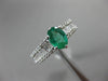 1.71CT ROUND & BAGUETTE DIAMOND & AAA EMERALD 18KT WHITE GOLD 3D ENGAGEMENT RING