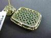ESTATE LARGE .40CT DIAMOND & GREEN AVENTURINE 14KT YELLOW GOLD FLOATING PENDANT