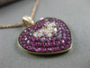 ESTATE 2.07CT DIAMOND & AAA PINK SAPPHIRE 18KT ROSE GOLD 3D HEART LOVE PENDANT