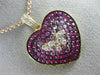 ESTATE 2.07CT DIAMOND & AAA PINK SAPPHIRE 18KT ROSE GOLD 3D HEART LOVE PENDANT