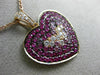 ESTATE 2.07CT DIAMOND & AAA PINK SAPPHIRE 18KT ROSE GOLD 3D HEART LOVE PENDANT